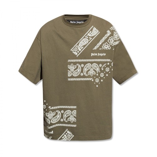 Palm Angels, T-shirt with logo Zielony, male, 1482.00PLN