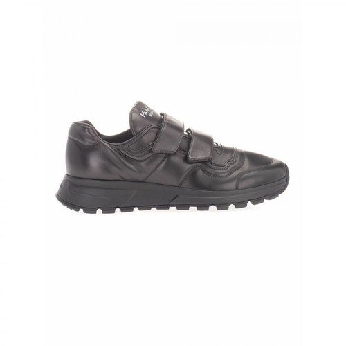 Prada, Leather Sneakers Czarny, male, 2741.00PLN