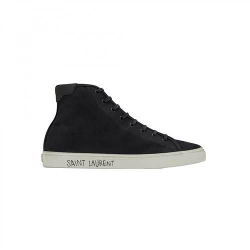 Saint Laurent, Mid-Rise Malibu Sneakers Czarny, male, 2799.00PLN