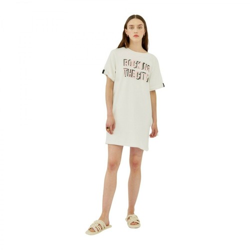 Silvian Heach, Abito t-shirt con logo Biały, female, 360.17PLN