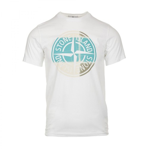 Stone Island, T-shirt odzieżowy Biały, male, 320.00PLN