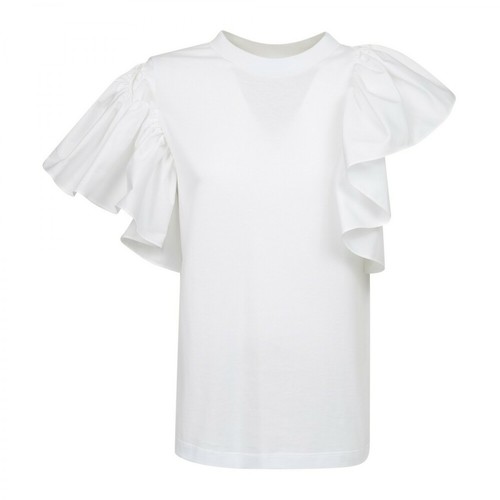 Alexander McQueen, Ruffle-detail T-shirt Biały, female, 2235.00PLN