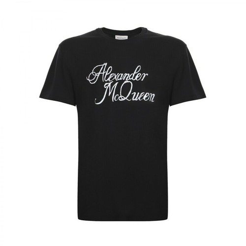 Alexander McQueen, Script T-Shirt Czarny, male, 1095.00PLN