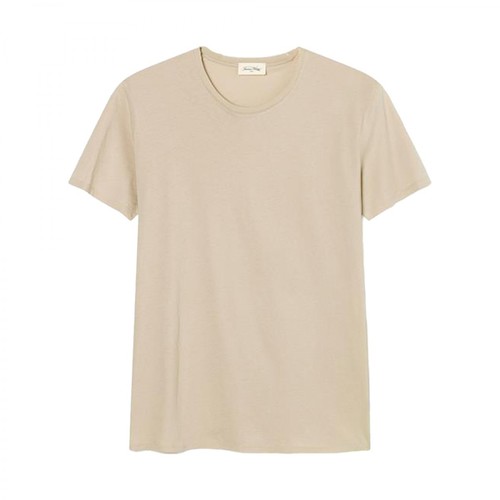 American Vintage, Greige Cotton T-Shirt Beżowy, male, 278.00PLN