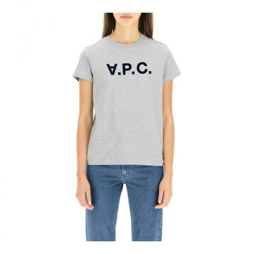 A.p.c., T-shirt with vpc flocked logo Szary, female, 417.00PLN