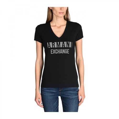 Armani Exchange, T-shirt Czarny, female, 385.56PLN