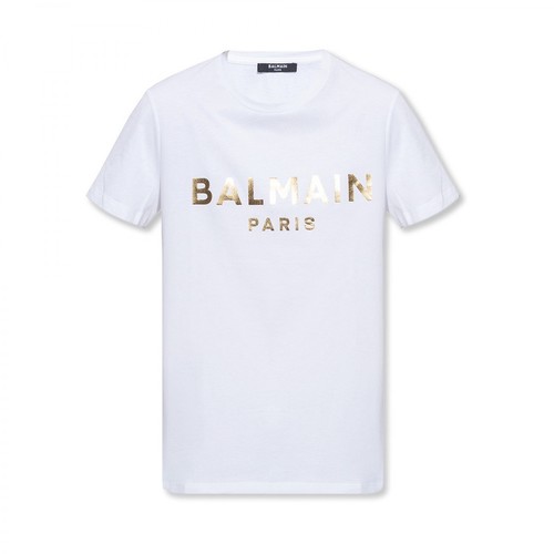 Balmain, Logo T-shirt Biały, male, 1596.00PLN