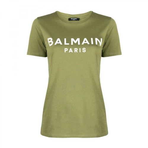 Balmain, T-shirt With Logo Zielony, female, 885.00PLN