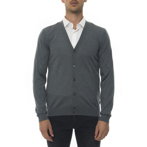 Boss, Cardigan with buttons Szary, male, 621.00PLN