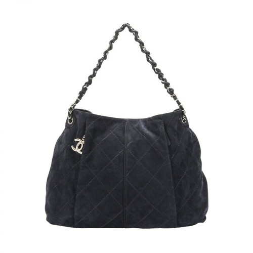 Chanel Vintage, Pre-owned Quilted Nubuck Leather Shoulder Bag Czarny, female, 10311.00PLN