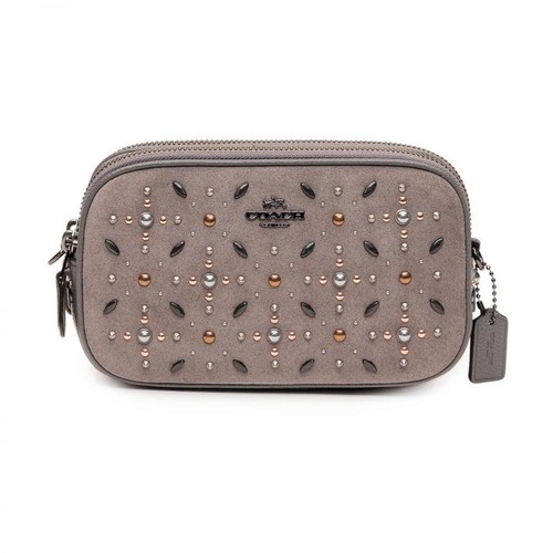Coach, Shoulder Bag with Embroideries Szary, female, 704.00PLN