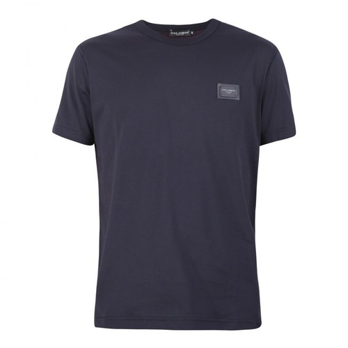 Dolce & Gabbana, Branded T-shirt Niebieski, male, 1250.00PLN