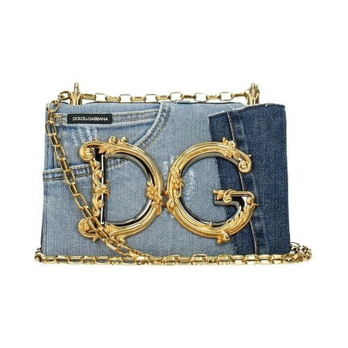 Dolce & Gabbana, DG bag in patchwork denim Niebieski, female, 8103.00PLN