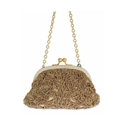Dolce & Gabbana, Gold sequined Miss DEA clutch bag Żółty, female, 9002.00PLN