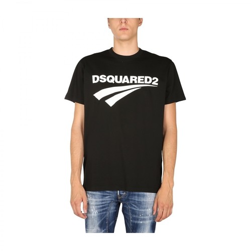 Dsquared2, Crew Neck T-Shirt Czarny, male, 778.00PLN
