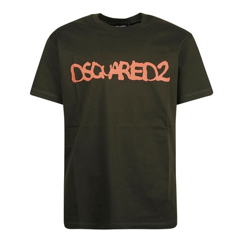 Dsquared2, D2 Fluo Cool T-Shirt Zielony, male, 671.00PLN