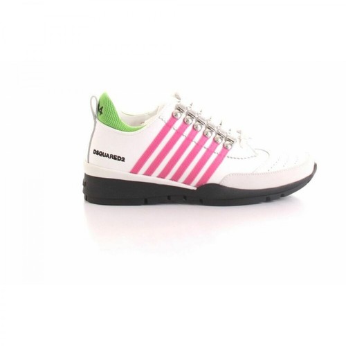Dsquared2, Logo Embroidered Sneakers Biały, female, 958.00PLN