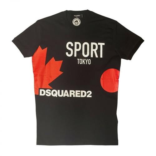 Dsquared2, Logo T-Shirt Czarny, male, 609.13PLN