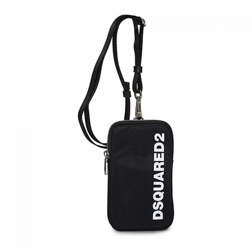 Dsquared2, Phone Holder With Strap Czarny, unisex, 694.00PLN