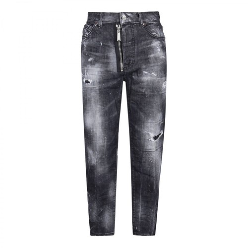 Dsquared2, Powder Zip Wash Medium Waist Skinny Jeans Czarny, female, 2463.00PLN