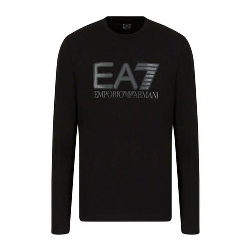 Emporio Armani EA7, Long Sleeve T-shirt Czarny, male, 313.19PLN