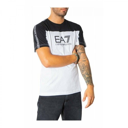 Emporio Armani EA7, T-Shirt Biały, male, 440.06PLN
