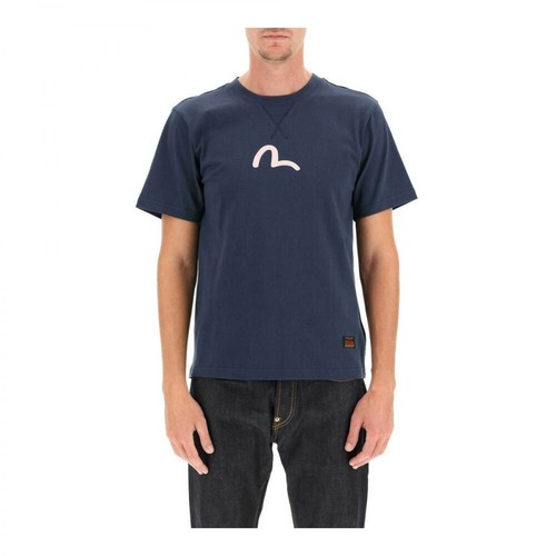Evisu, seagull print t-shirt Niebieski, male, 369.00PLN