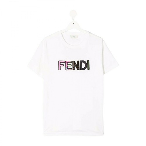 Fendi, T-Shirt with Logo Biały, female, 708.00PLN
