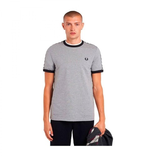 Fred Perry, T-shirt Camiseta Taped Ringer Szary, male, 306.00PLN