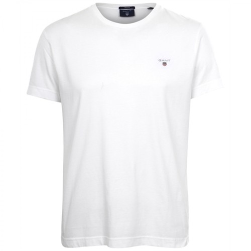 Gant, Solid t-shirt Biały, male, 128.00PLN
