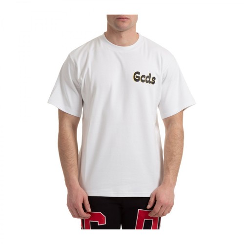 Gcds, short sleeve t-shirt crew neckline Biały, male, 639.00PLN