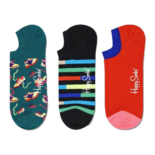 Happy Socks, Pack de 3 Calcetines Invisibles Run For It Zielony, male, 235.57PLN