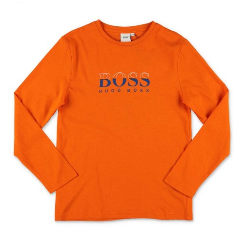 Hugo Boss, Cotton jersey t-shirt Pomarańczowy, unisex, 251.00PLN
