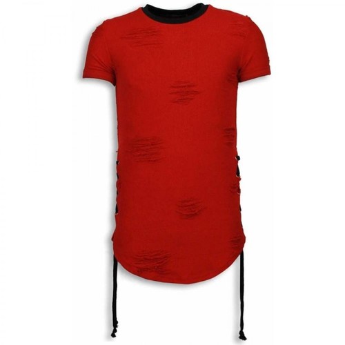 Justing, Destroyed Look T-Shirt Czerwony, male, 363.07PLN