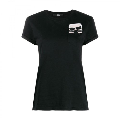 Karl Lagerfeld, Logo patch T-shirt Czarny, female, 406.00PLN