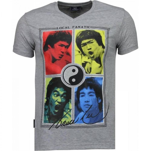 Local Fanatic, Bruce Lee Ying Yang - T-shirt Szary, male, 272.29PLN