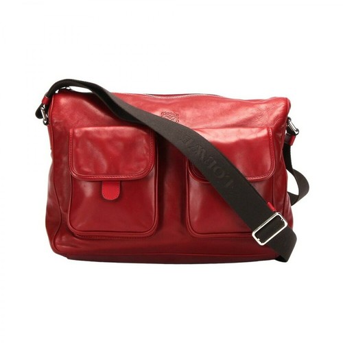 Loewe Pre-owned, Leather Messenger Bag Czerwony, female, 3288.00PLN