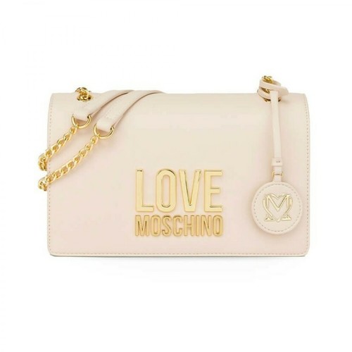 Love Moschino, Shoulder BAG With Logo Beżowy, female, 789.00PLN