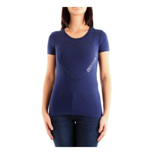 Love Moschino, W4H19 09 E2264 T-Shirt Women Niebieski, female, 384.00PLN