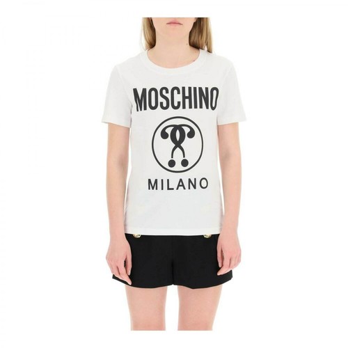 Moschino, double question mark t-shirt Biały, female, 593.00PLN