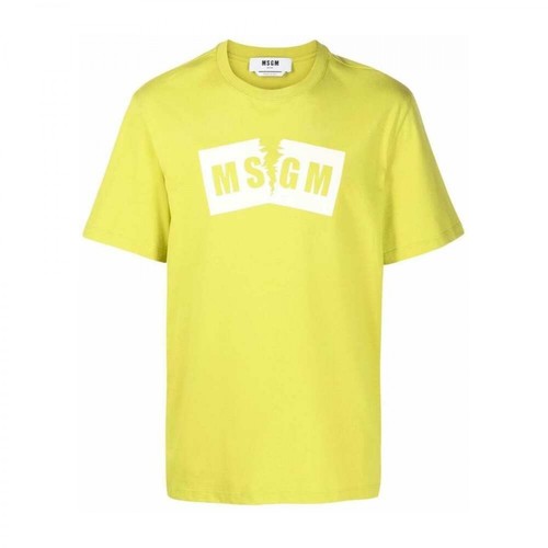 Msgm, T-shirt Żółty, male, 384.00PLN