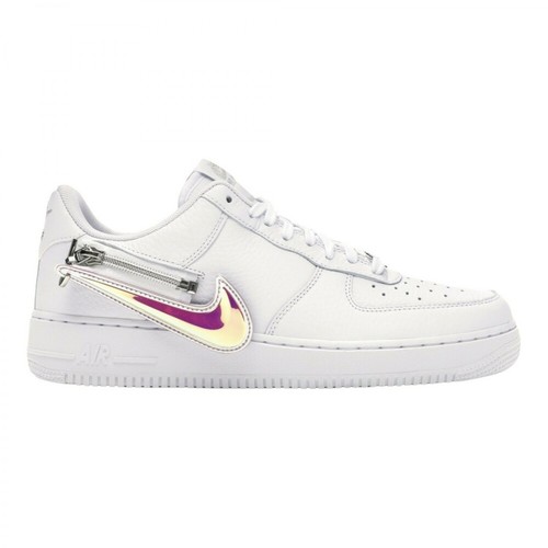 Nike, Air Force 1 Low Zip Swoosh White Sneakers Biały, female, 1574.00PLN