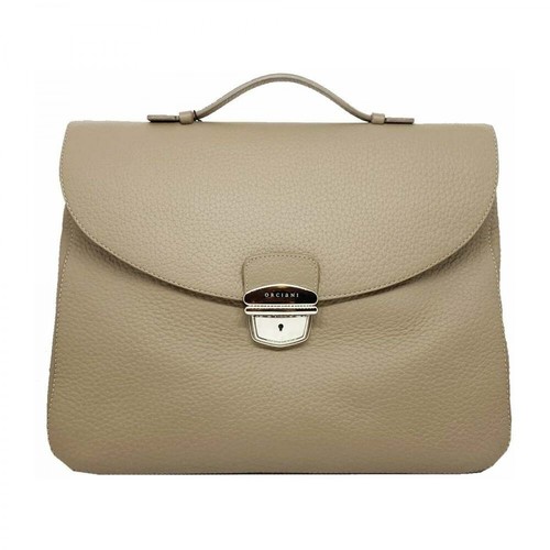 Orciani, Leather Briefcase Beżowy, male, 1223.26PLN