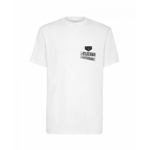 Philipp Plein, T-shirt Tape Biały, unisex, 1000.80PLN