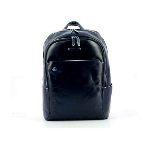 Piquadro, Laptop Backpack Blue Square 14.0 Niebieski, male, 1144.00PLN