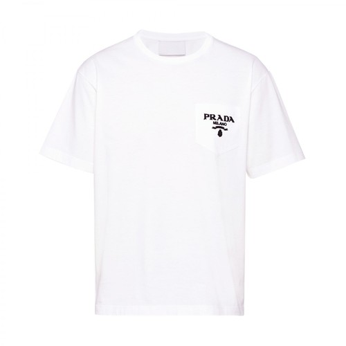 Prada, Pocket T-Shirt Biały, male, 2408.00PLN