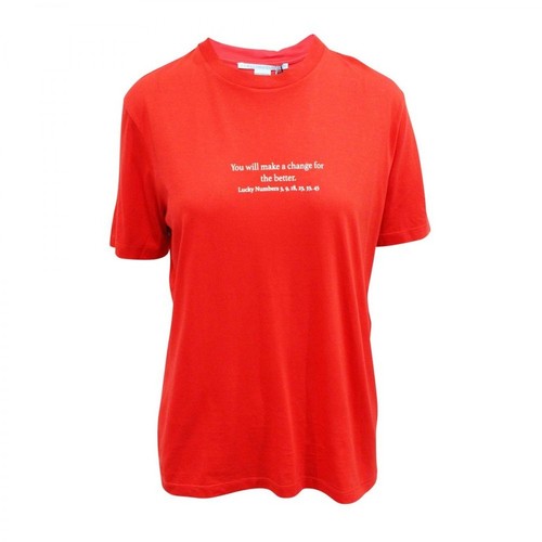 Stella McCartney Pre-owned, Bawełniana koszulka z nadrukiem Czerwony, female, 808.00PLN