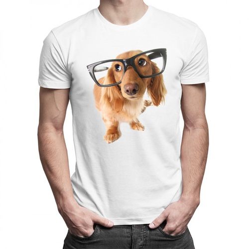 Szczeniak w okularach - męska koszulka z nadrukiem 69.00PLN