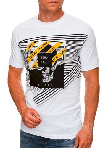 T-shirt męski z nadrukiem 1469S - biały 14.99PLN