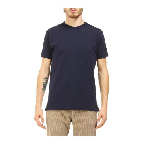 Tagliatore, Short Sleeve T-Shirt With Embroidered Logo Niebieski, male, 361.00PLN